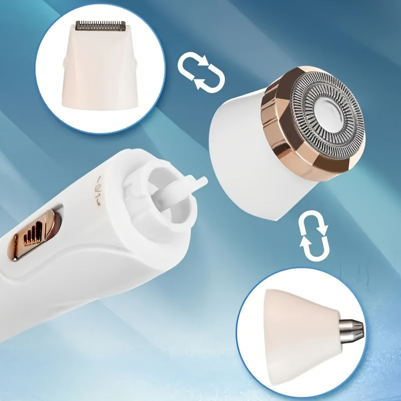 3-in-1 Electric Hair Removal Set USB Rechargeable Facial, Nose & Leg Trimmer