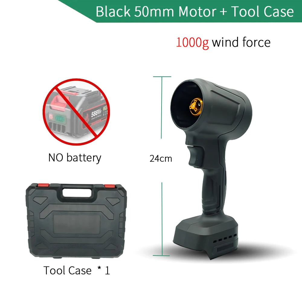 Powerful Brushless Turbo Jet Fan Blower For Car Leaf Snow Compatible Makita Battery