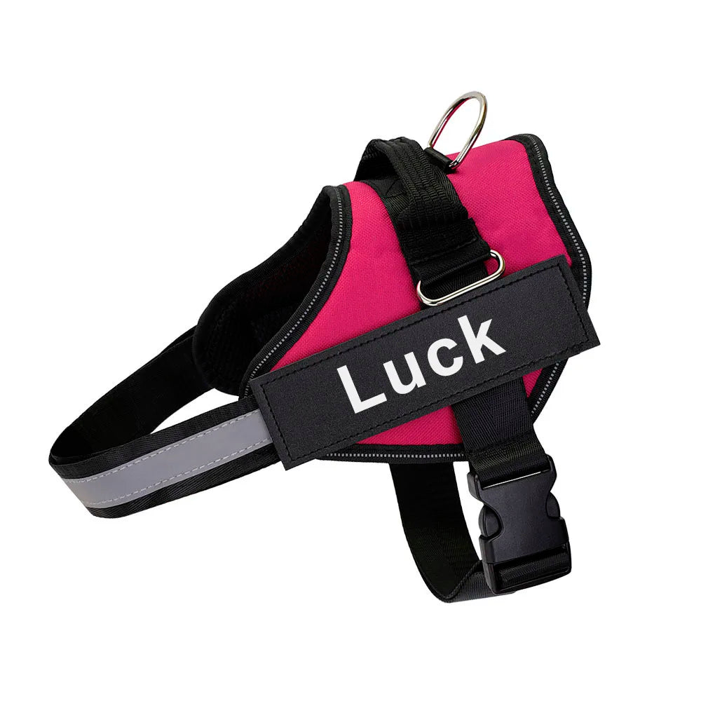 Customised Reflective Adjustable Dog Harness No Pull Breathable Pet Vest With ID Patch