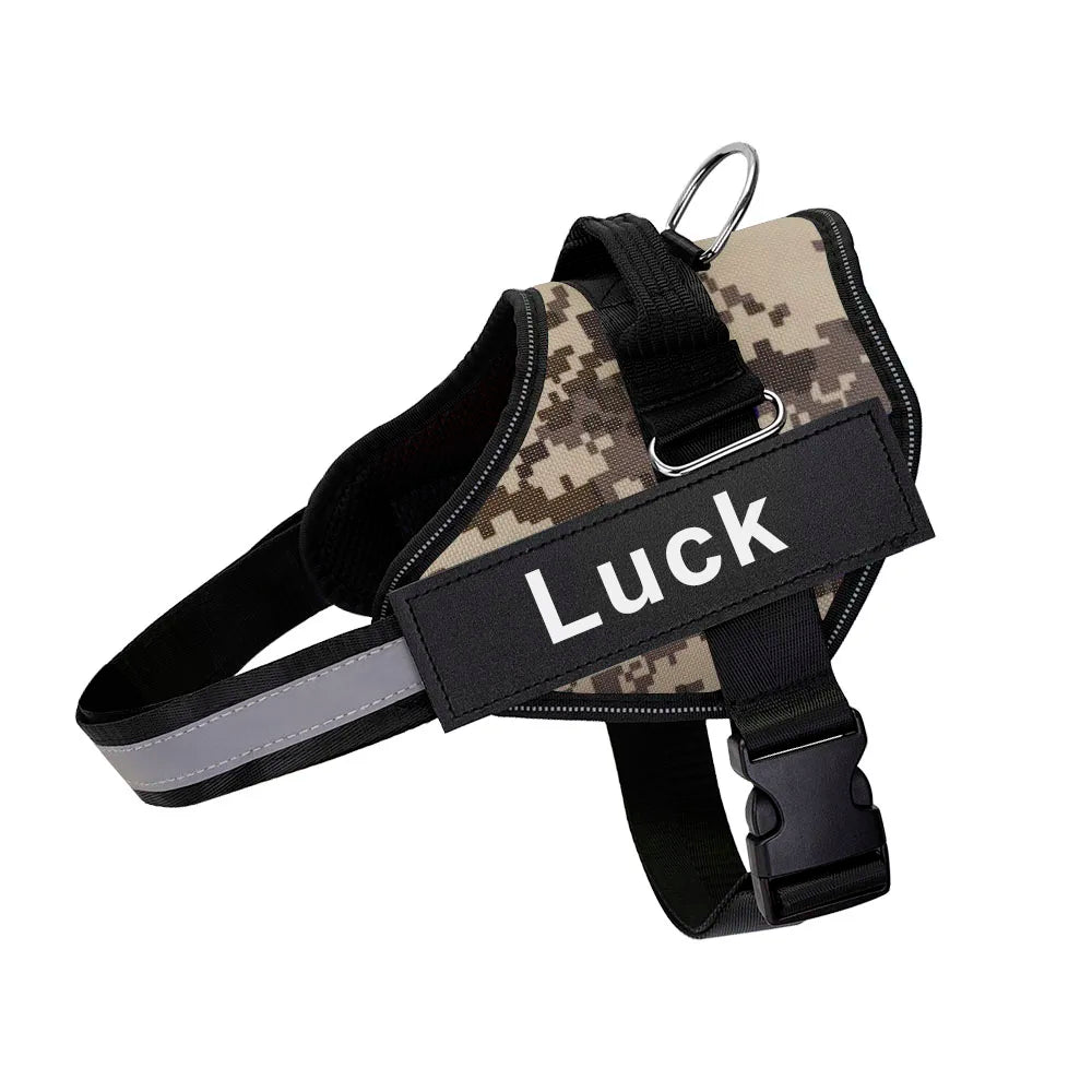 Customised Reflective Adjustable Dog Harness No Pull Breathable Pet Vest With ID Patch