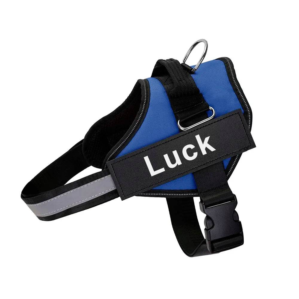 Customised Reflective Adjustable Dog Harness No Pull Breathable Pet Vest With ID Patch