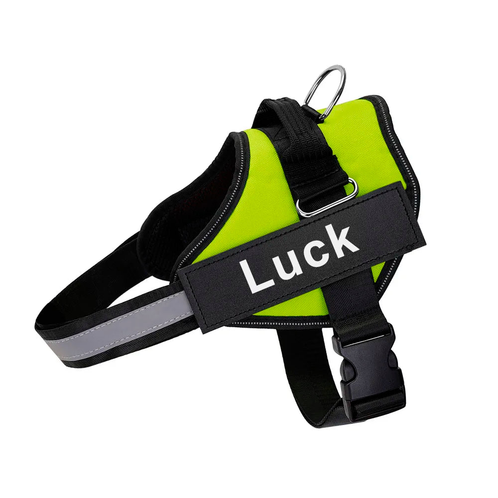 Customised Reflective Adjustable Dog Harness No Pull Breathable Pet Vest With ID Patch