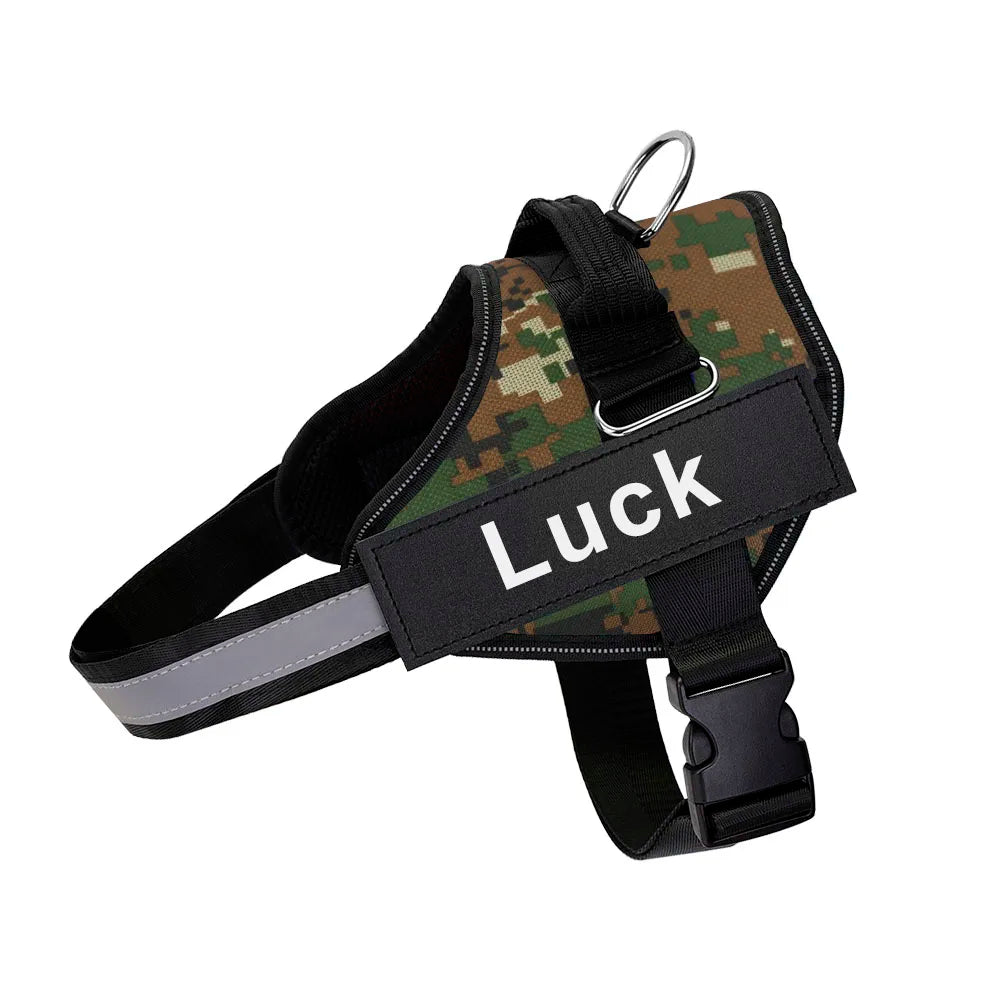 Customised Reflective Adjustable Dog Harness No Pull Breathable Pet Vest With ID Patch