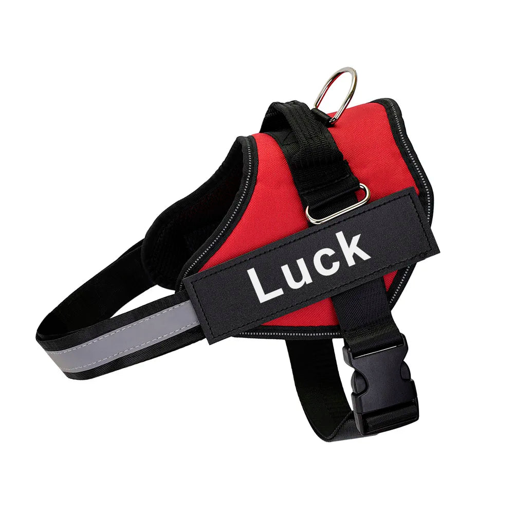 Customised Reflective Adjustable Dog Harness No Pull Breathable Pet Vest With ID Patch