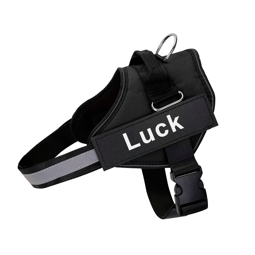 Customised Reflective Adjustable Dog Harness No Pull Breathable Pet Vest With ID Patch