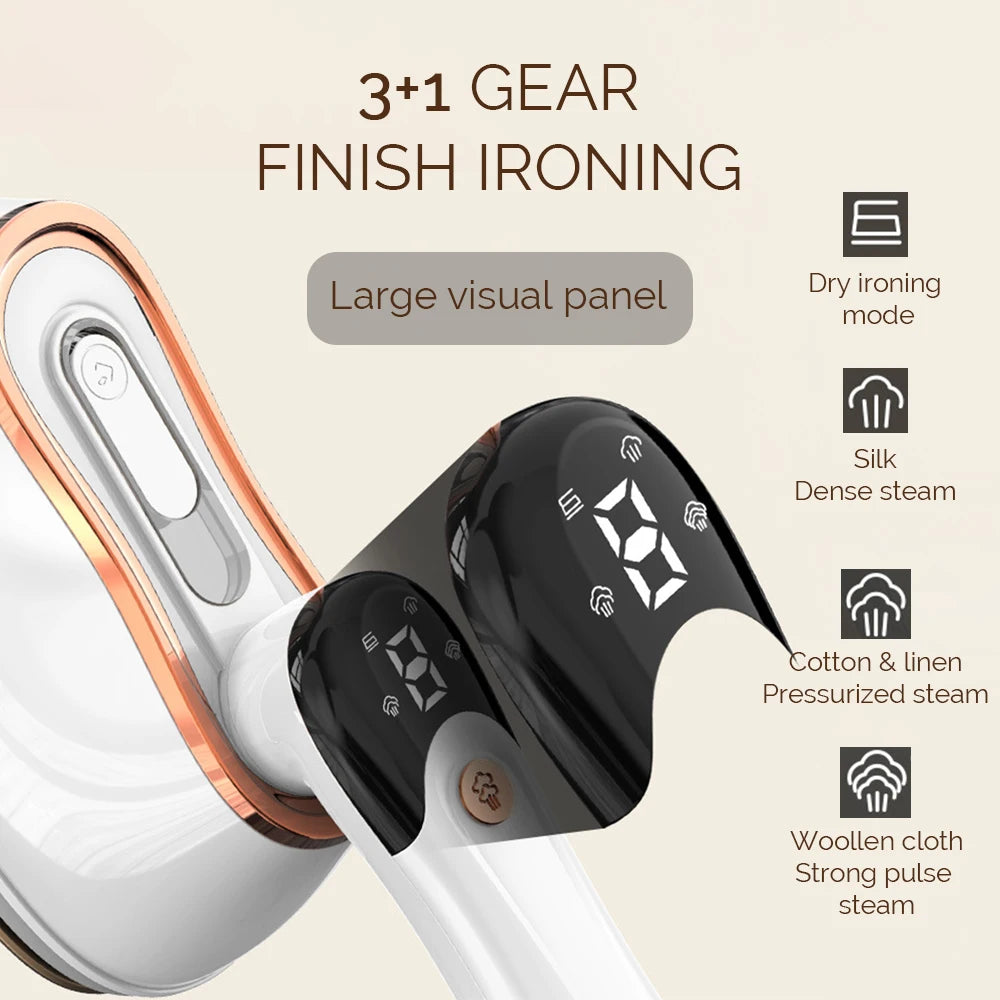 Steam Iron For Clothes Portable Handheld 1200W With Fast Heating And Folding Handle