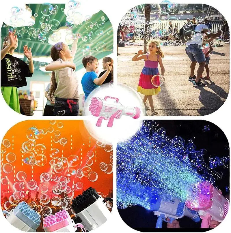 Bubble Gun With 69 Holes For Fun Colorful Bubble Play