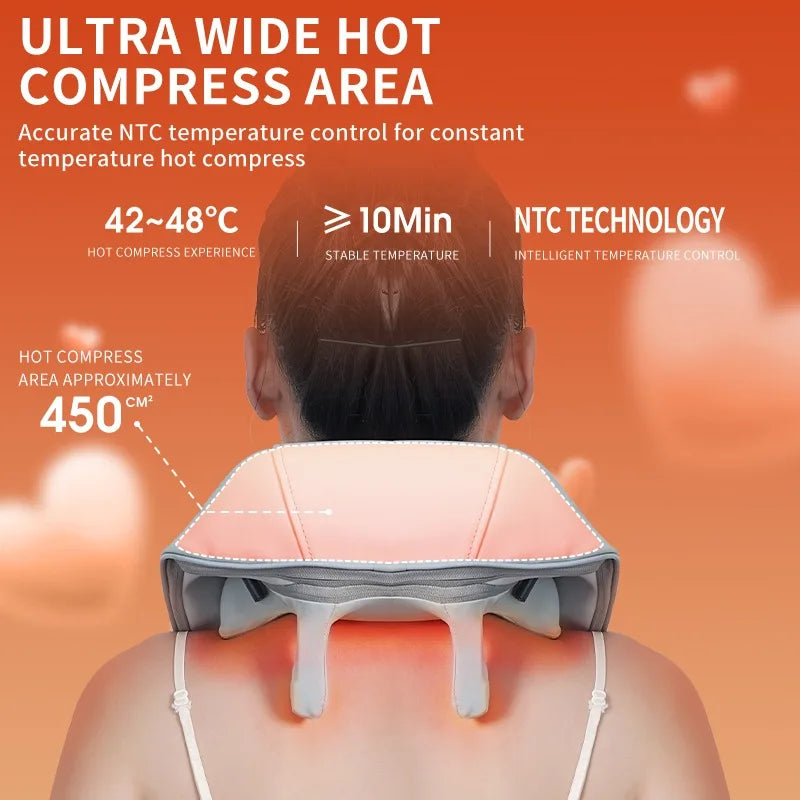 Multifunctional Neck And Shoulder Massager Electric Shiatsu Infrared Therapy