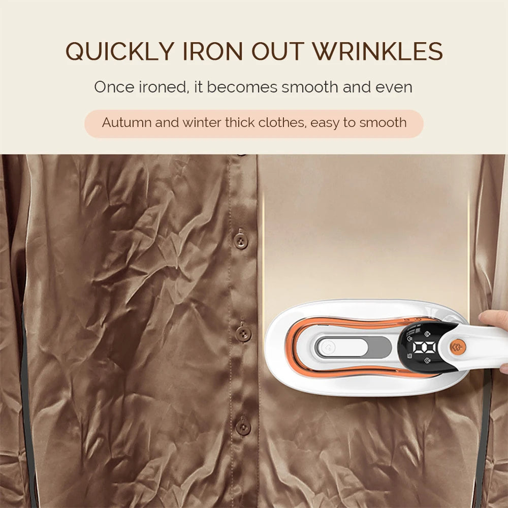 Steam Iron For Clothes Portable Handheld 1200W With Fast Heating And Folding Handle
