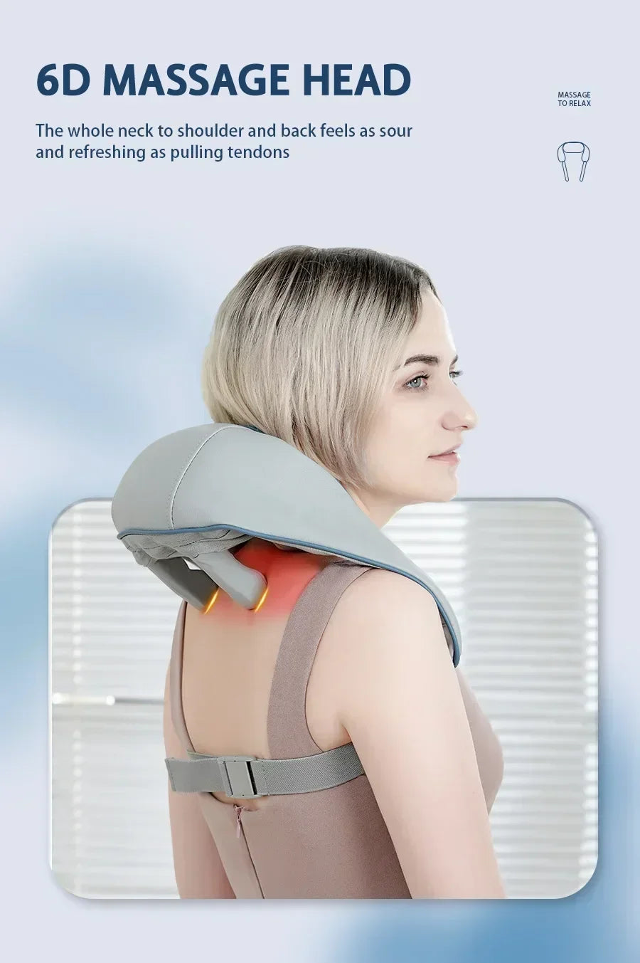 New Portable Mini Shiatsu Massage Shawl For Trapezius Muscle Relaxation