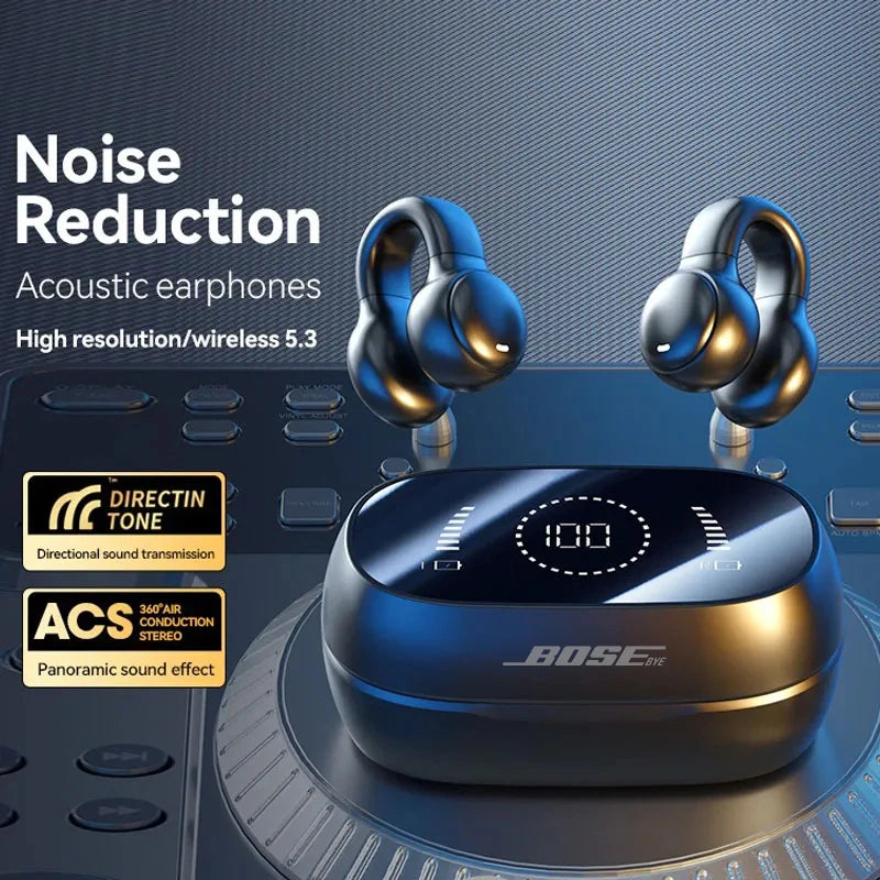 Wireless Bluetooth Earbuds With Noise Reduction Bone Conduction Mic For Sport Use