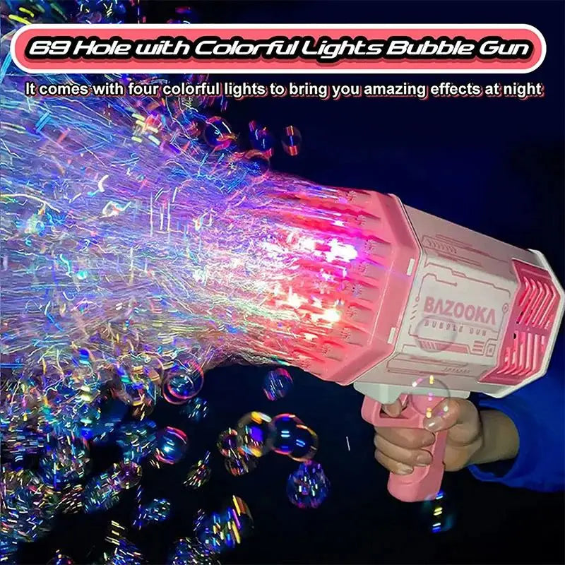 Bubble Gun With 69 Holes For Fun Colorful Bubble Play