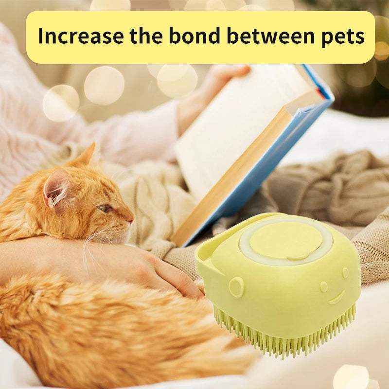 Soft Rubber Dog And Cat Massage Brush For Bathing Grooming And Fur Removal
