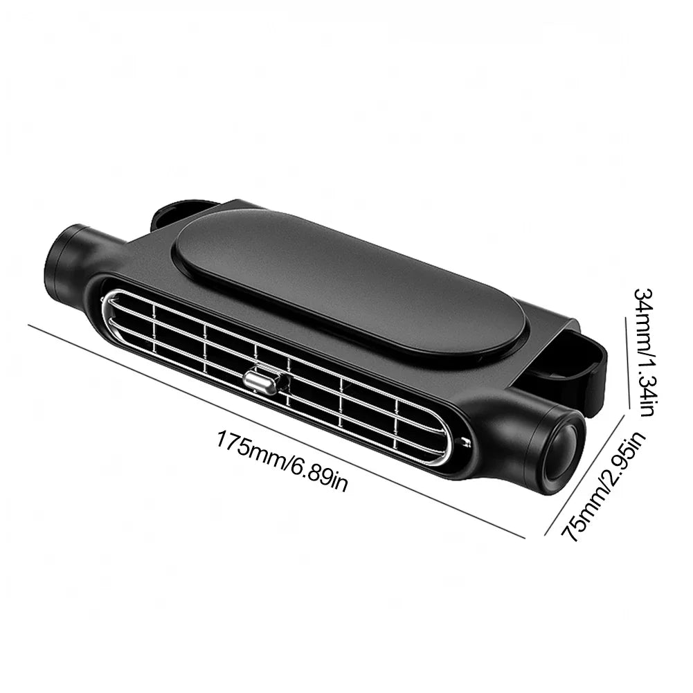 Portable Car Rear Seat Cooling Fan 3 Speeds USB Adjustable Airflow for Hot Weather