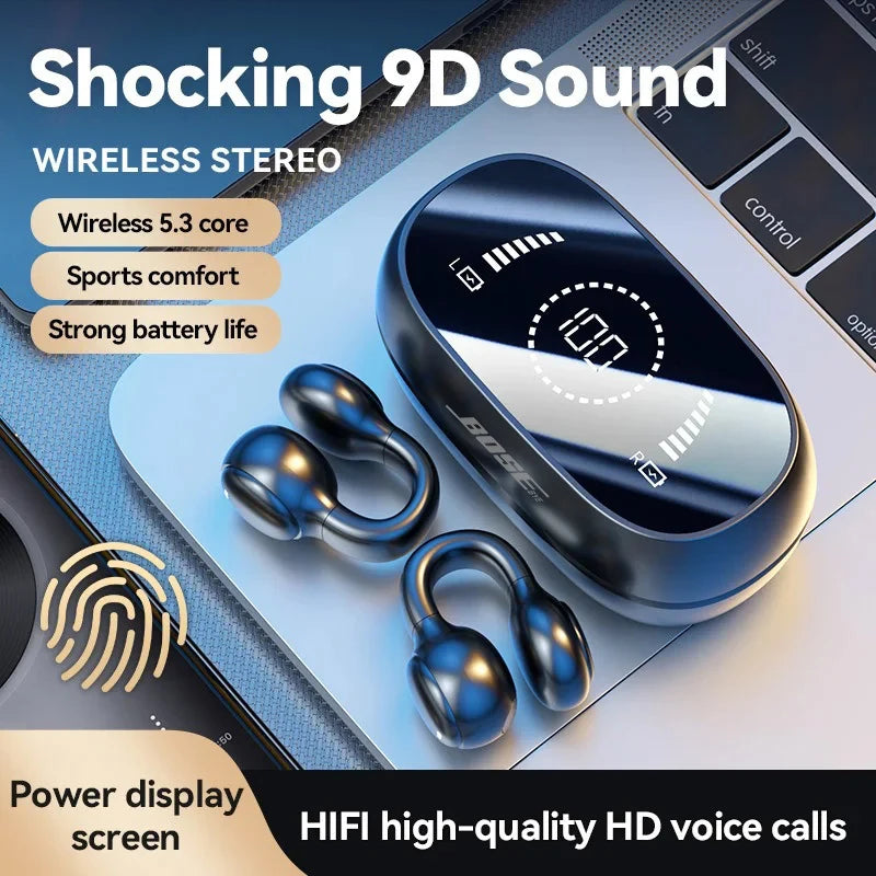 Wireless Bluetooth Earbuds With Noise Reduction Bone Conduction Mic For Sport Use
