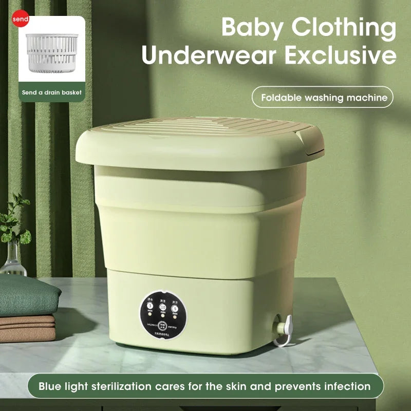 Mini Folding Washing Machine Portable Dryer Travel Laundry