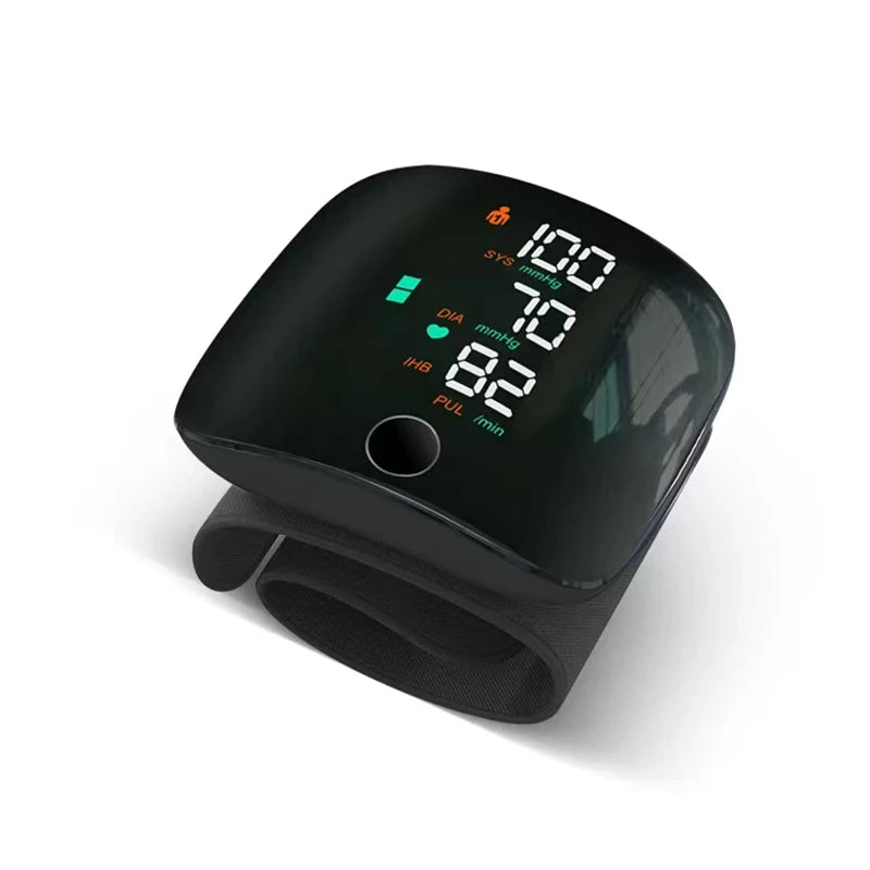 Wrist Blood Pressure Monitor With Voice Function USB Rechargeable And Heart Rate