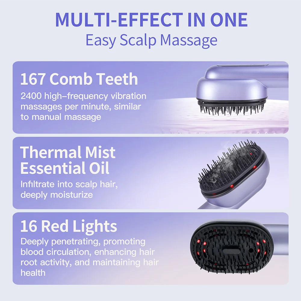 Innovative Hair Care Spray Comb With Vibrating Scalp Massager And Atomizing Applicator