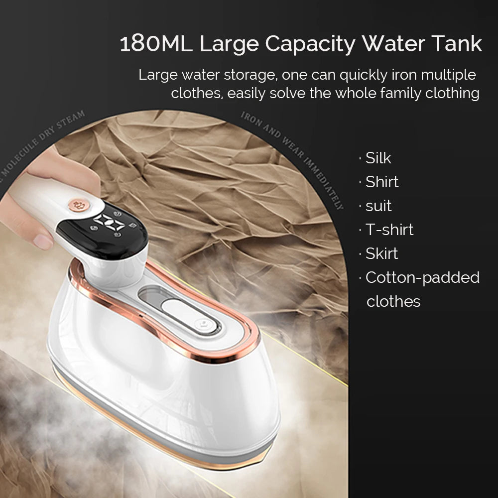 Steam Iron For Clothes Portable Handheld 1200W With Fast Heating And Folding Handle