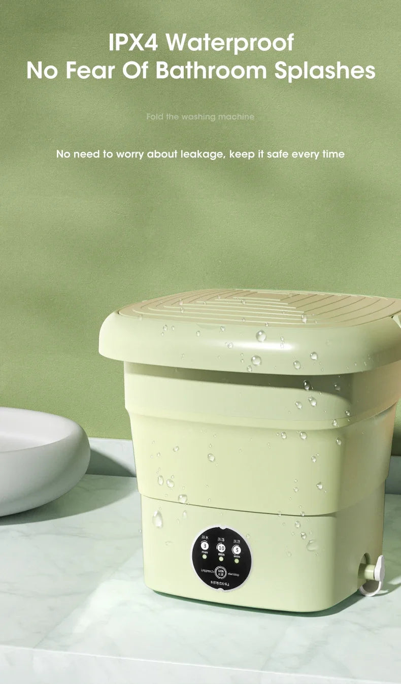 Mini Folding Washing Machine Portable Dryer Travel Laundry