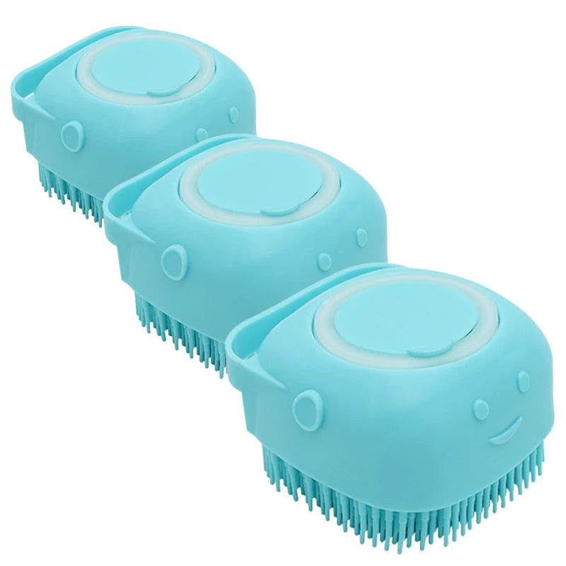 Soft Rubber Dog And Cat Massage Brush For Bathing Grooming And Fur Removal
