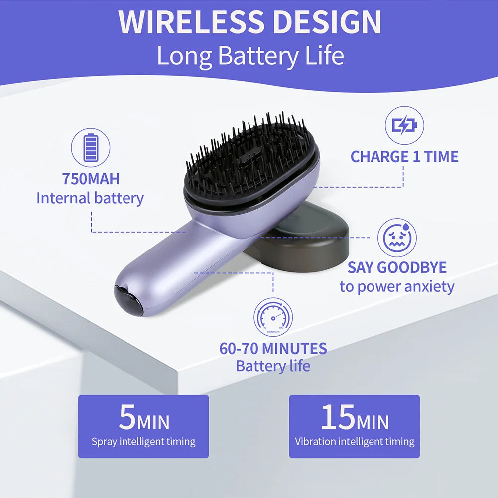 Innovative Hair Care Spray Comb With Vibrating Scalp Massager And Atomizing Applicator