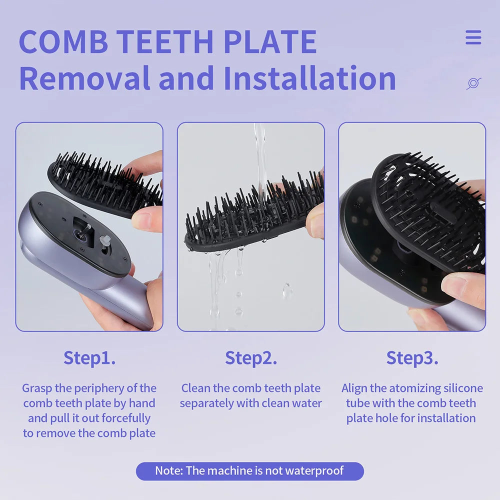 Innovative Hair Care Spray Comb With Vibrating Scalp Massager And Atomizing Applicator