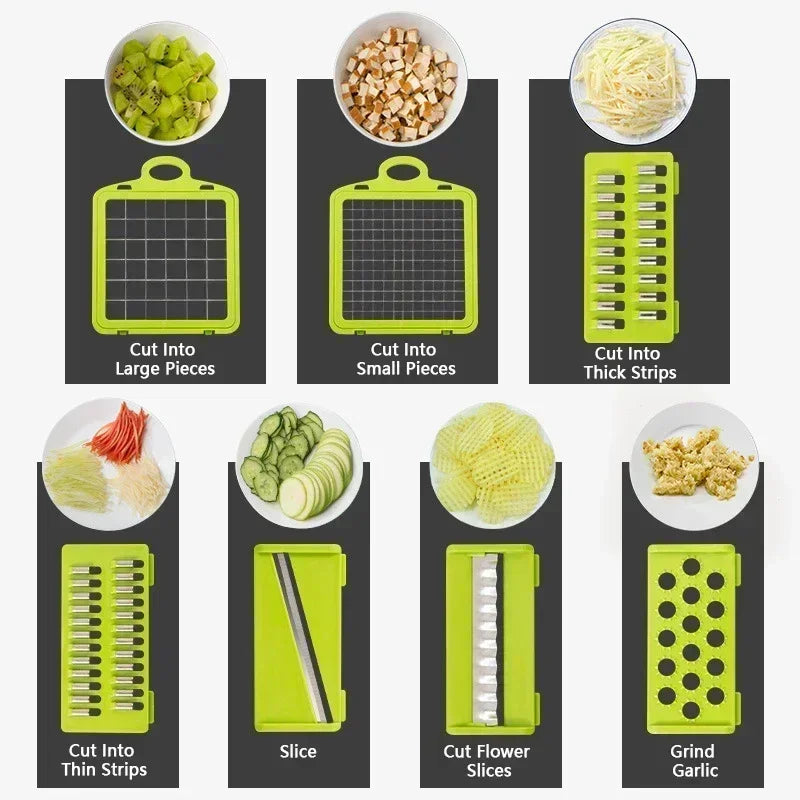 Multifunctional Vegetable Chopper 14 In 1 Food Slicer Dicer Tool