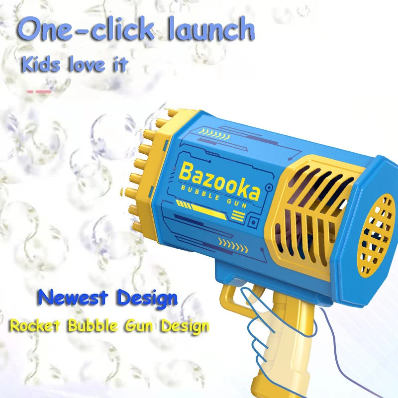 Bubble Gun With 69 Holes For Fun Colorful Bubble Play