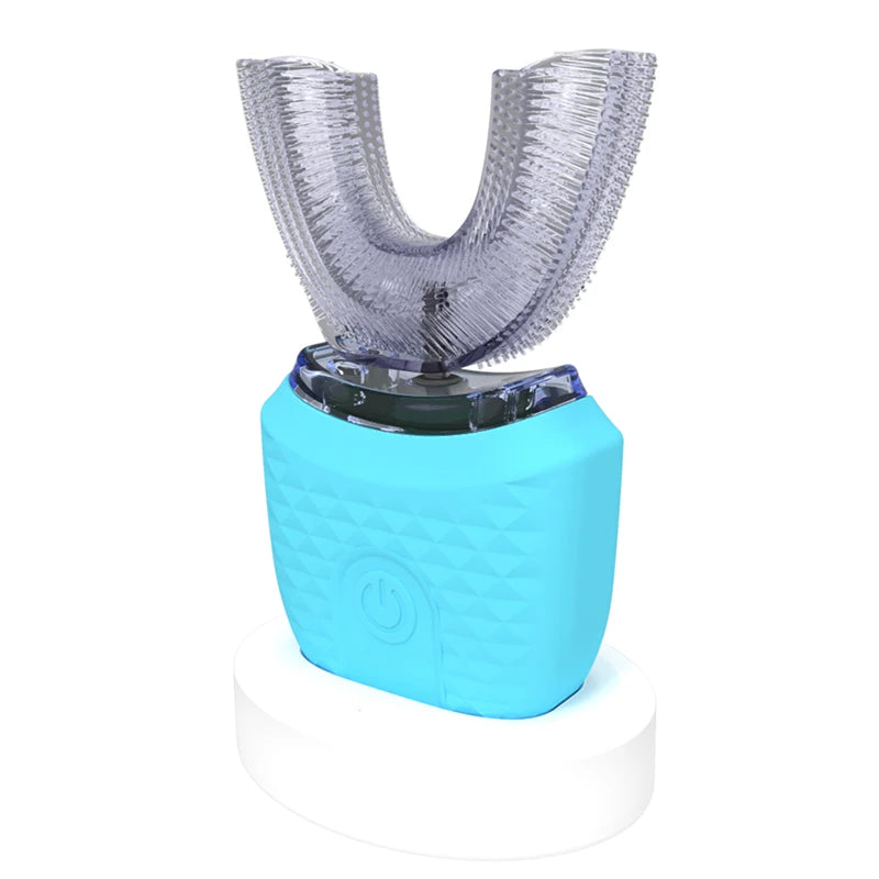U Shaped Automatic 360 Degrees Ultrasonic Toothbrush Whitening Silicone