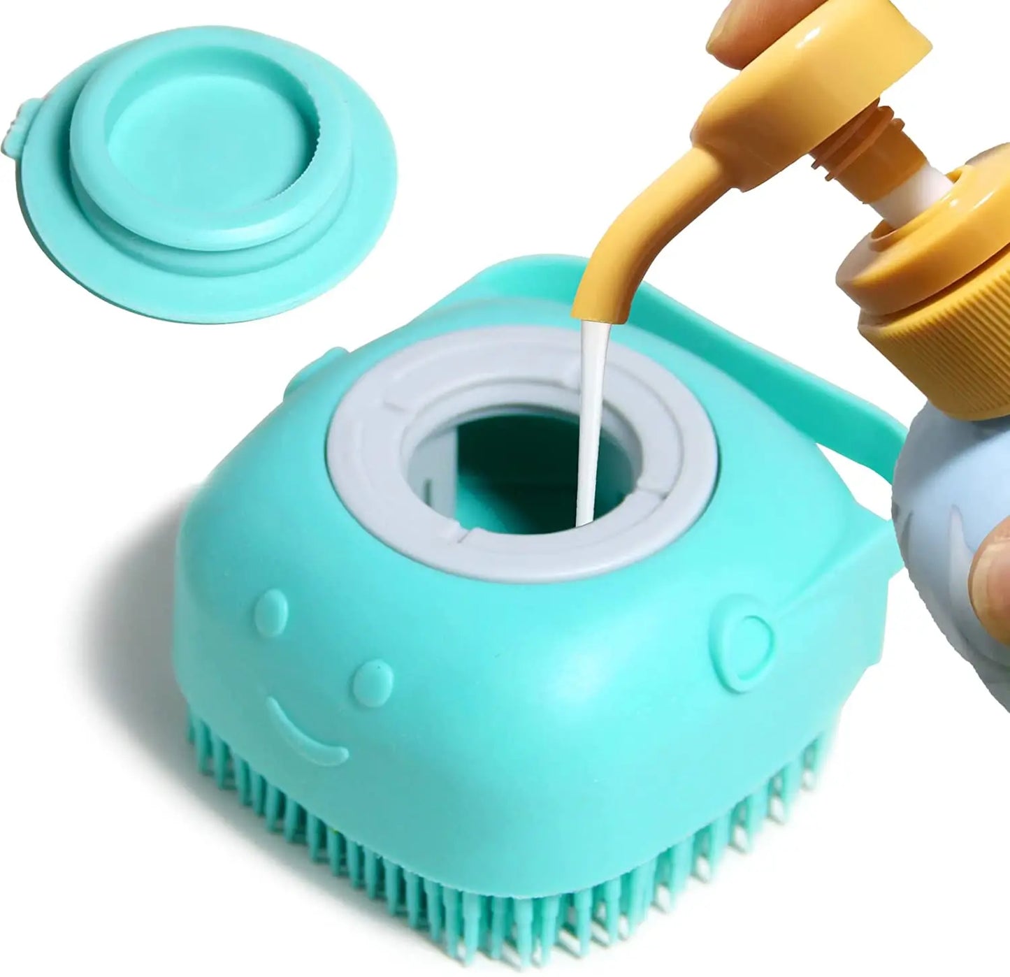 Soft Rubber Dog And Cat Massage Brush For Bathing Grooming And Fur Removal