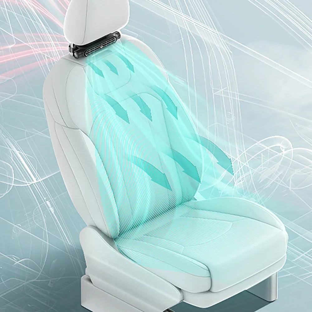 Portable Car Rear Seat Cooling Fan 3 Speeds USB Adjustable Airflow for Hot Weather