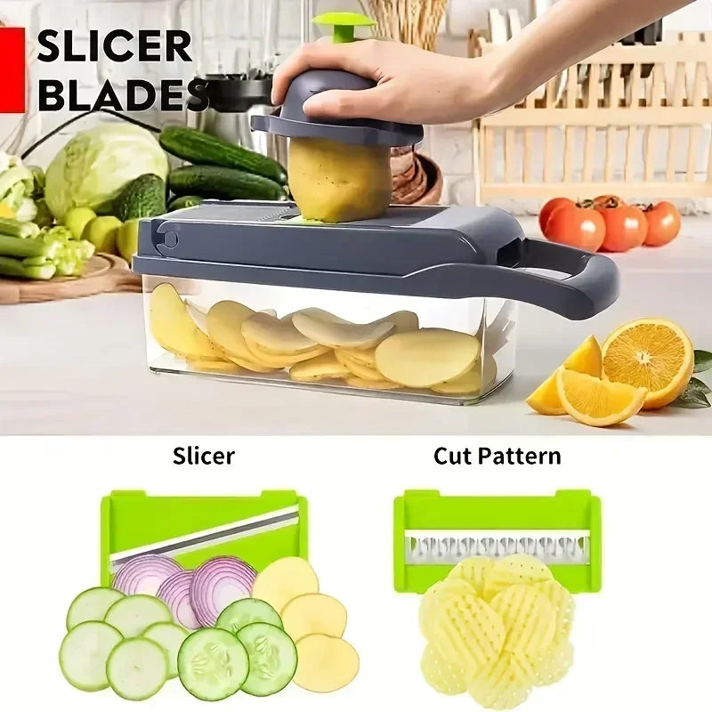 Multifunctional Vegetable Chopper 14 In 1 Food Slicer Dicer Tool