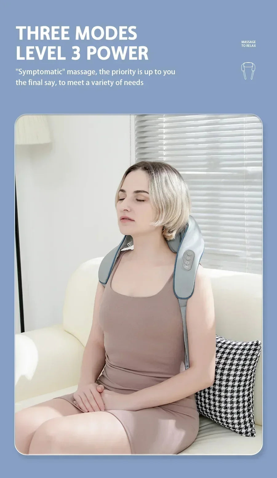 New Portable Mini Shiatsu Massage Shawl For Trapezius Muscle Relaxation