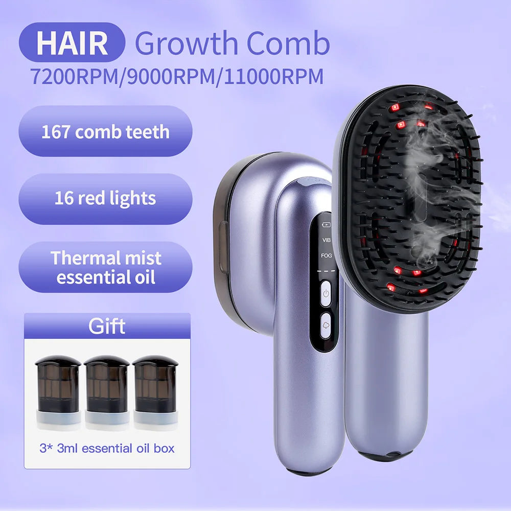 Innovative Hair Care Spray Comb With Vibrating Scalp Massager And Atomizing Applicator