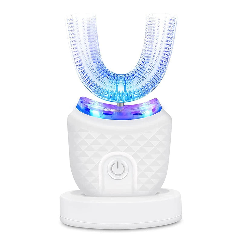 U Shaped Automatic 360 Degrees Ultrasonic Toothbrush Whitening Silicone