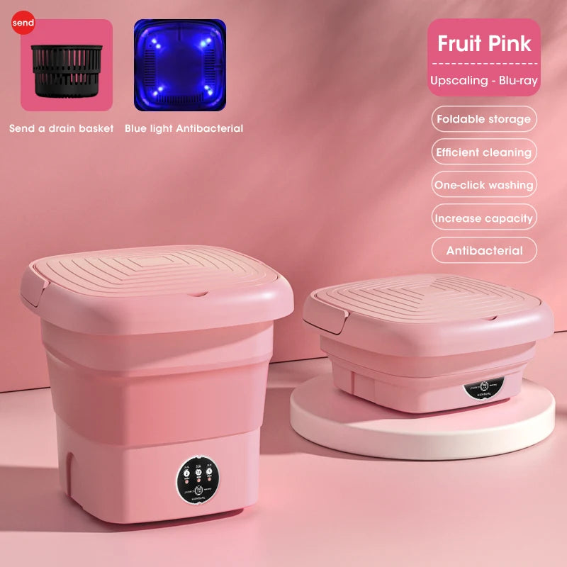 Mini Folding Washing Machine Portable Dryer Travel Laundry