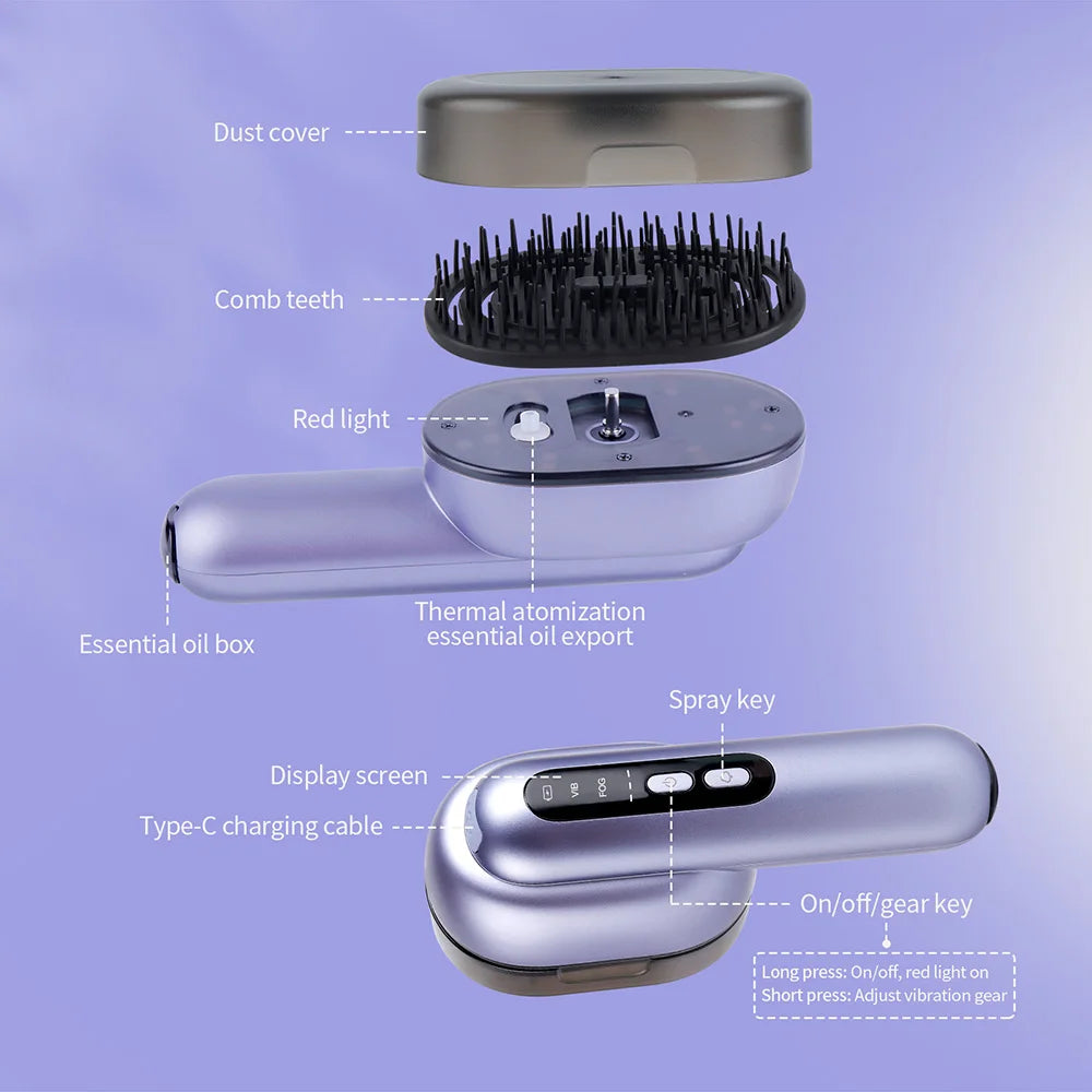Innovative Hair Care Spray Comb With Vibrating Scalp Massager And Atomizing Applicator