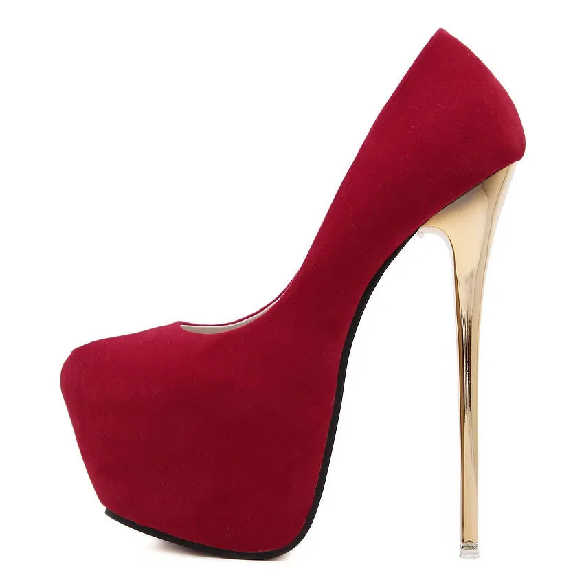 Fashionable Waterproof Women Shoes Ultra High Heel Microfiber Spring Autumn