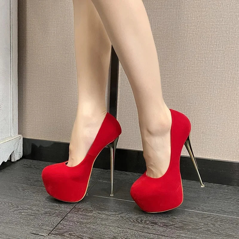 Fashionable Waterproof Women Shoes Ultra High Heel Microfiber Spring Autumn