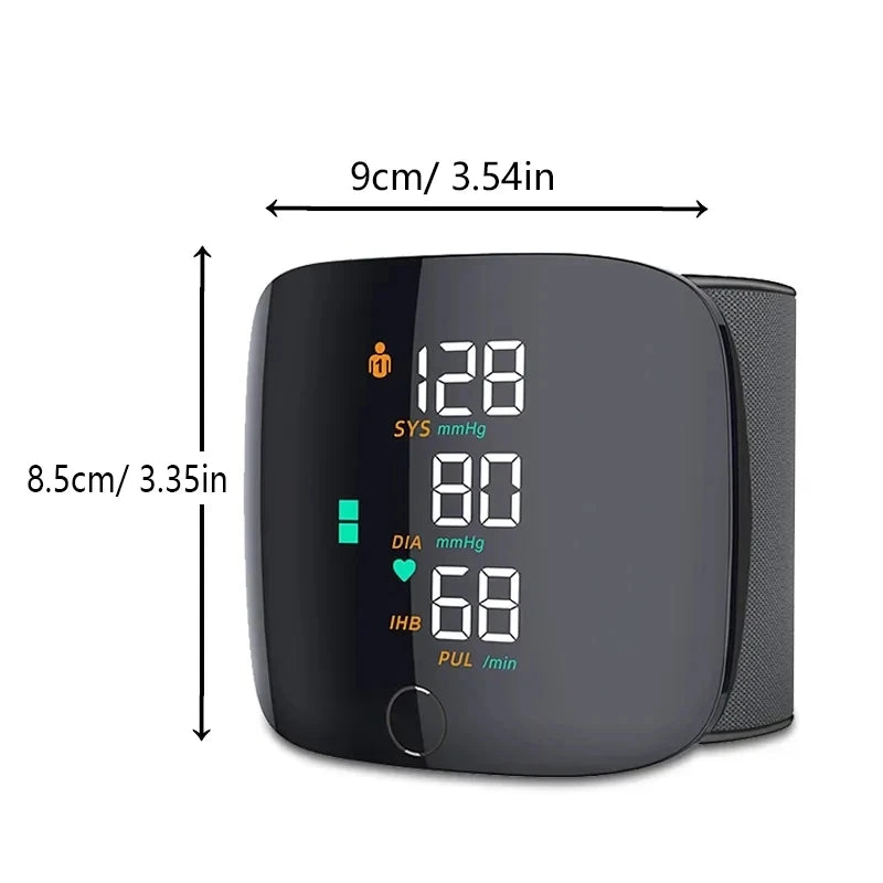 Wrist Blood Pressure Monitor With Voice Function USB Rechargeable And Heart Rate