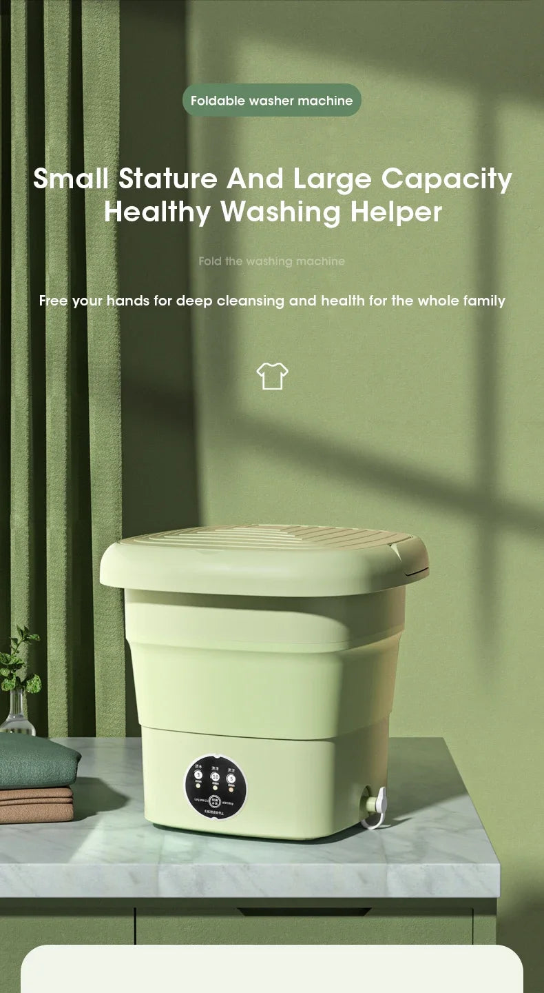 Mini Folding Washing Machine Portable Dryer Travel Laundry