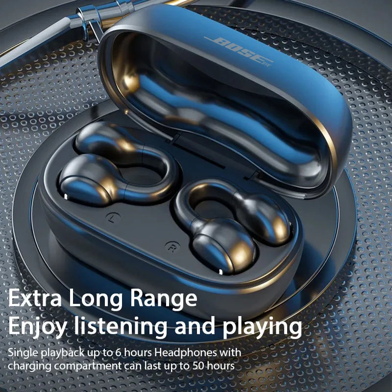 Wireless Bluetooth Earbuds With Noise Reduction Bone Conduction Mic For Sport Use