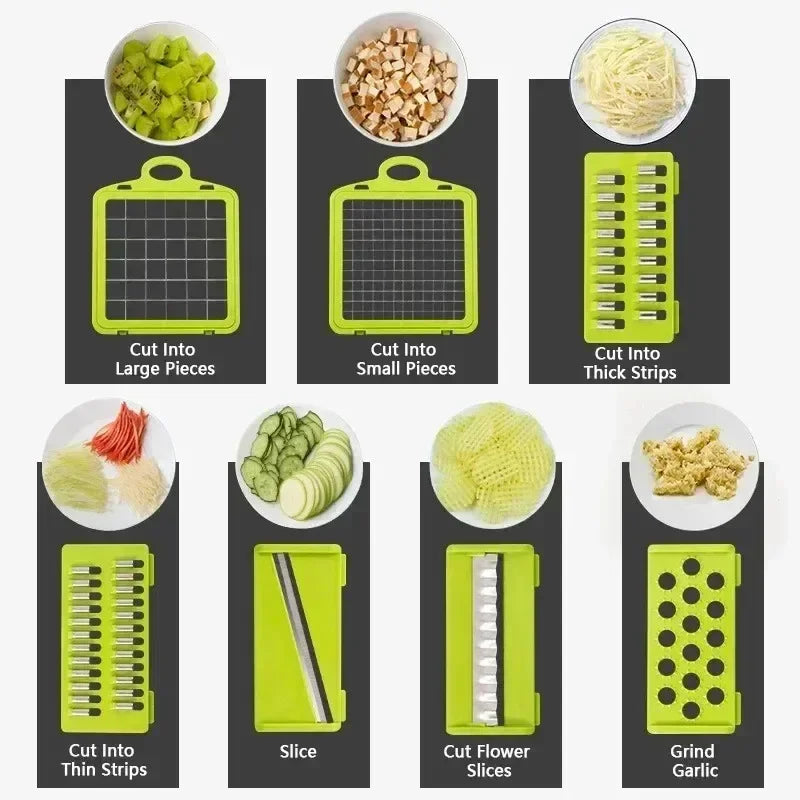 Multifunctional Vegetable Chopper 14 In 1 Food Slicer Dicer Tool