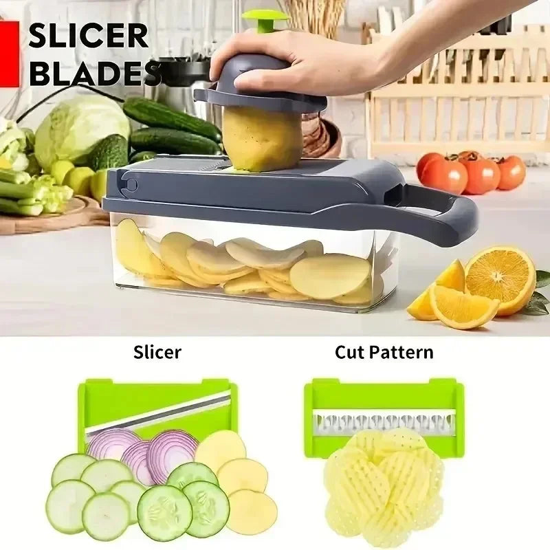 Multifunctional Vegetable Chopper 14 In 1 Food Slicer Dicer Tool