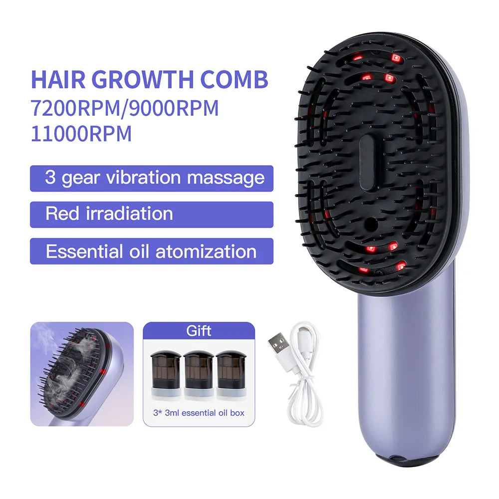 Innovative Hair Care Spray Comb With Vibrating Scalp Massager And Atomizing Applicator