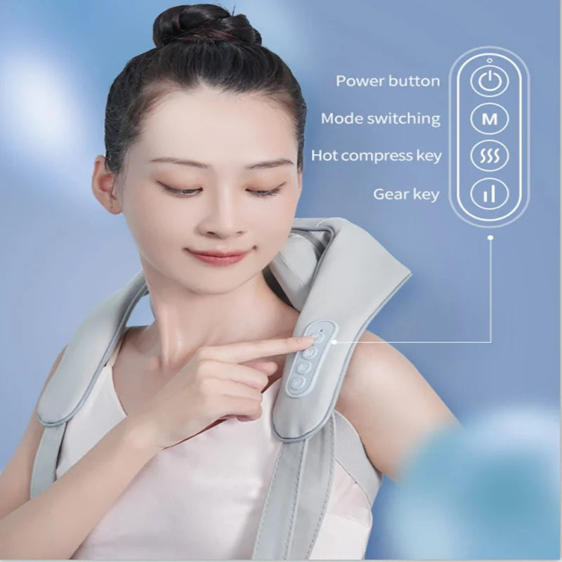 Multifunctional Neck And Shoulder Massager Electric Shiatsu Infrared Therapy
