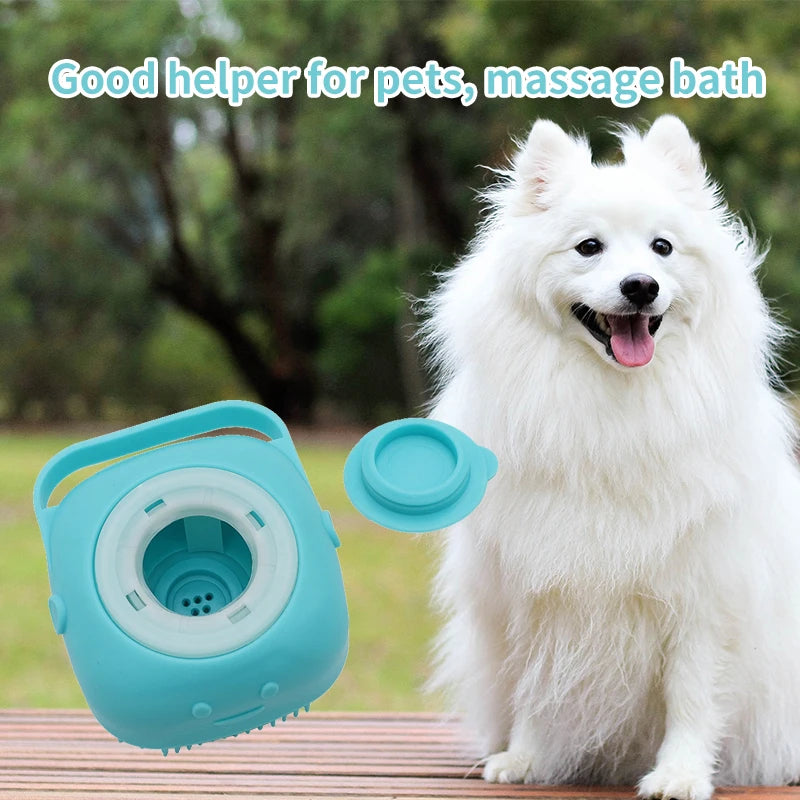 Soft Rubber Dog And Cat Massage Brush For Bathing Grooming And Fur Removal