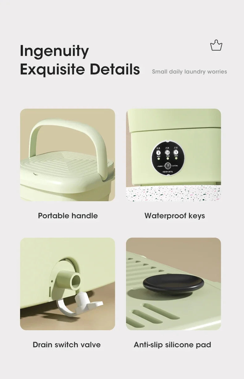 Mini Folding Washing Machine Portable Dryer Travel Laundry