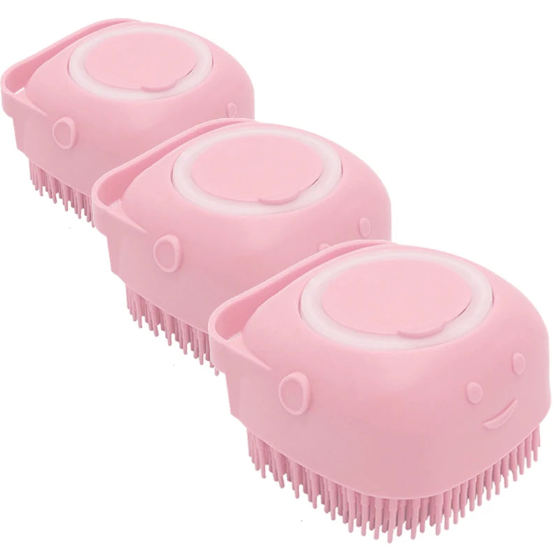Soft Rubber Dog And Cat Massage Brush For Bathing Grooming And Fur Removal